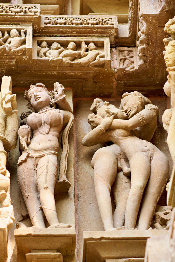 Exploring Hindu erotic art in Khajuraho temples in Madhya Prades  Print