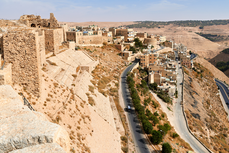 Explore Kerak Castle and the surrounding landscape in Jordan  Print
