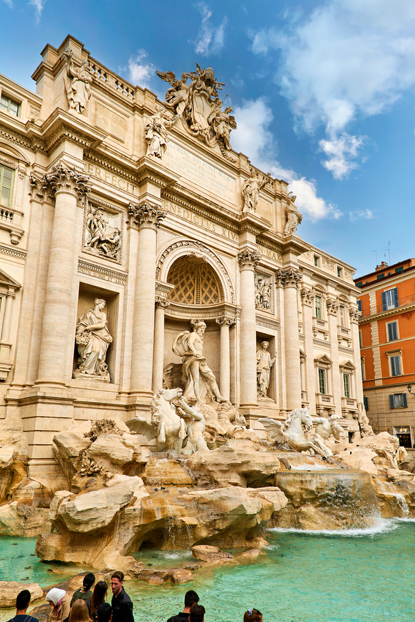 Visit to trevi fountain in rome lazio italy  Print
