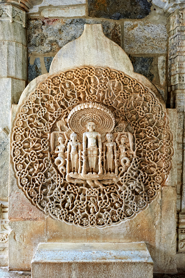 Jain old temples feature intricate carvings in Ranakpur Rajasth  Print