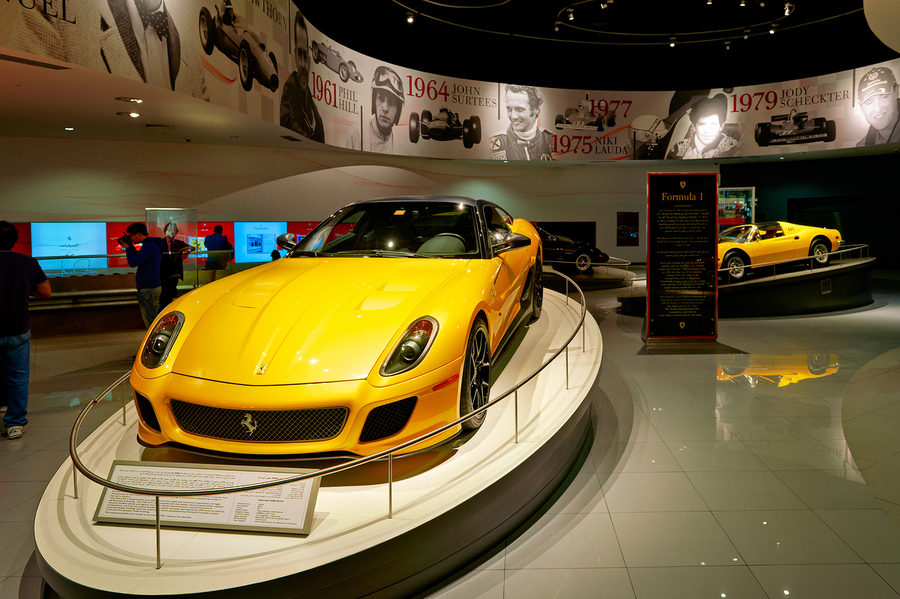 Ferrari showcase at Ferrari World amusement park in Abu Dhabi  Print