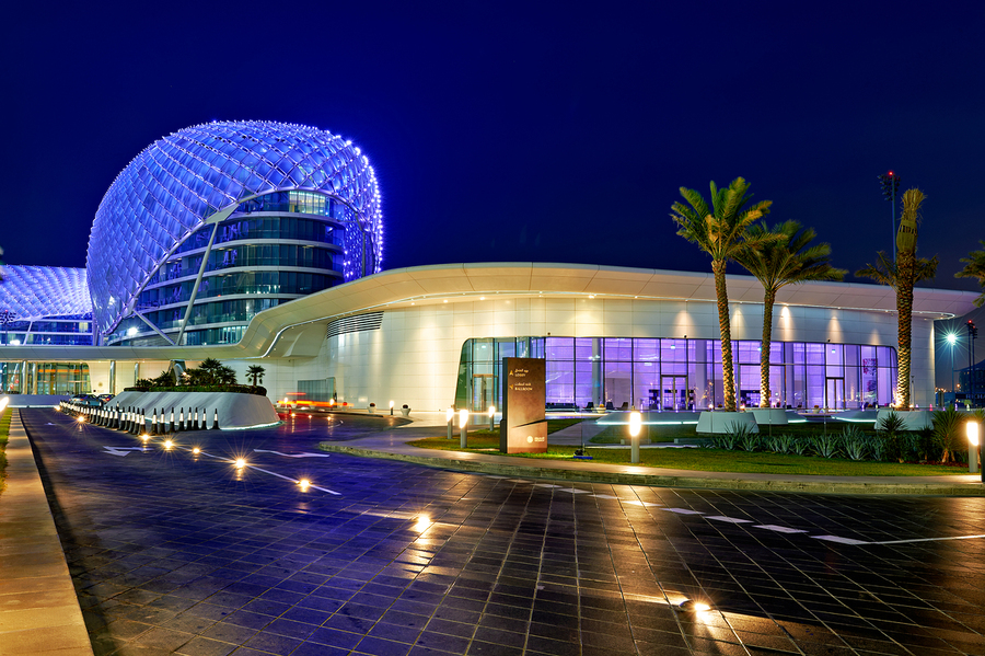 Explore W Abu Dhabi Yas Island at night in Abu Dhabi  Print