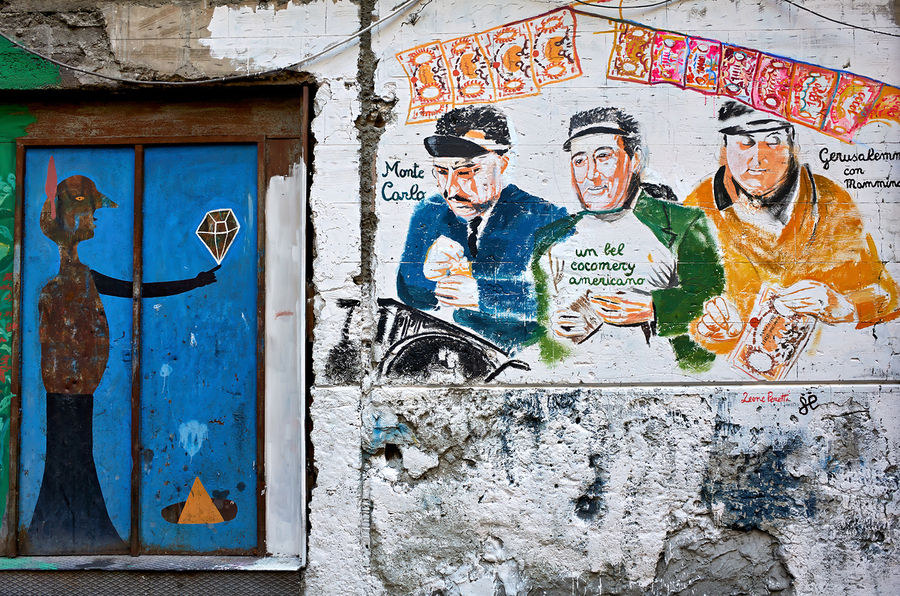 Street art in Quartieri Spagnoli reflects local culture in Naple  Print