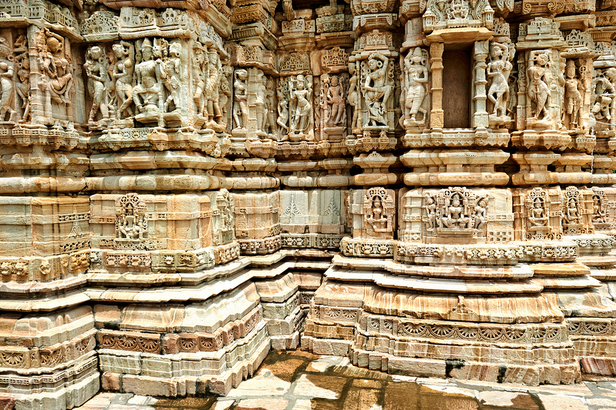 Rajasthan Chittorgarh Fort showcases detailed stone carvings  Print