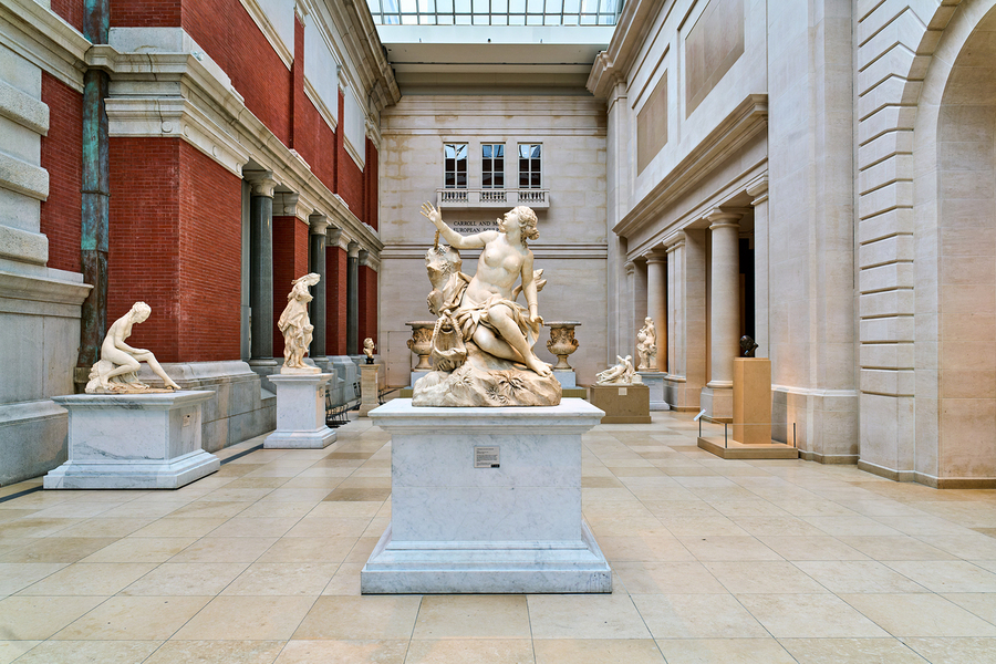 The sculpture of Andromeda and the sea monster stands in the Met  Print