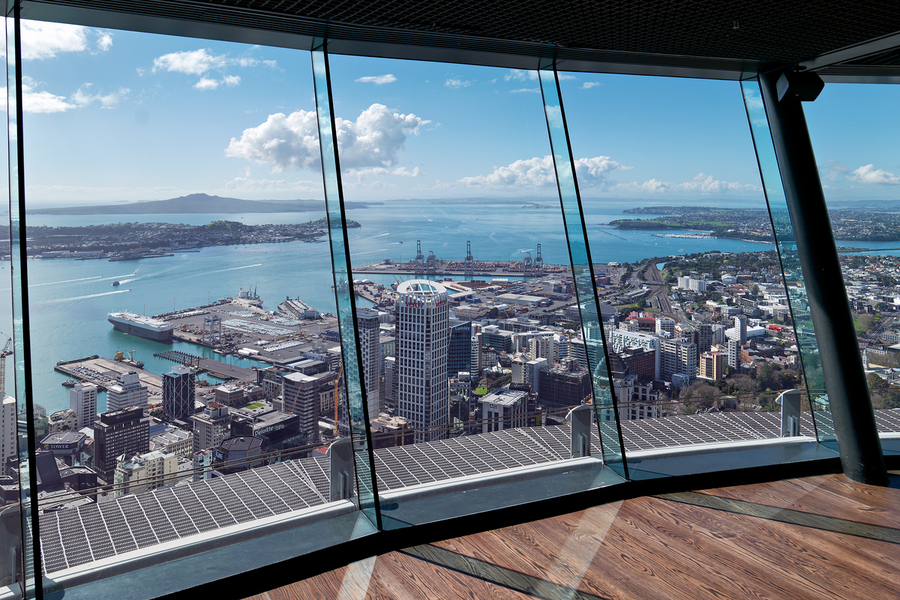 Aerial view of Auckland city and the financial district in New Z  Print