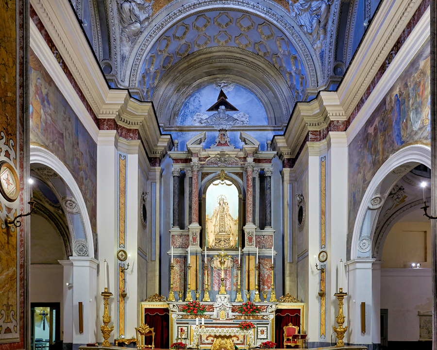 Interior view of Parrocchia Santa Maria della Mercede in Naples  Print