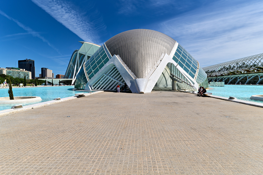 Visit to the Hemisferic in Valencia Spain during sunny daytime  Print