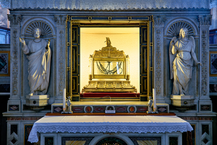 Visit to San Pietro in Vincoli showing St Peters chains in Rome  Print