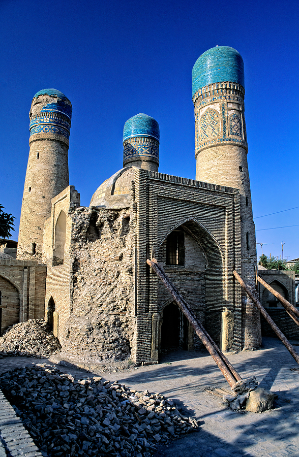 Ancient buildings and towers in Bukhara Uzbekistan  Print