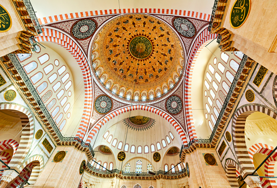 Visit to Suleymaniye Mosque in Istanbul Turkey on a sunny day  Print