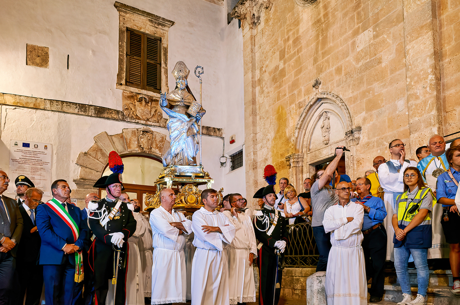 Apulia Puglia Italy. Ostuni. Festival of Saint Orontius. Procession with the statue of the Saint  Print