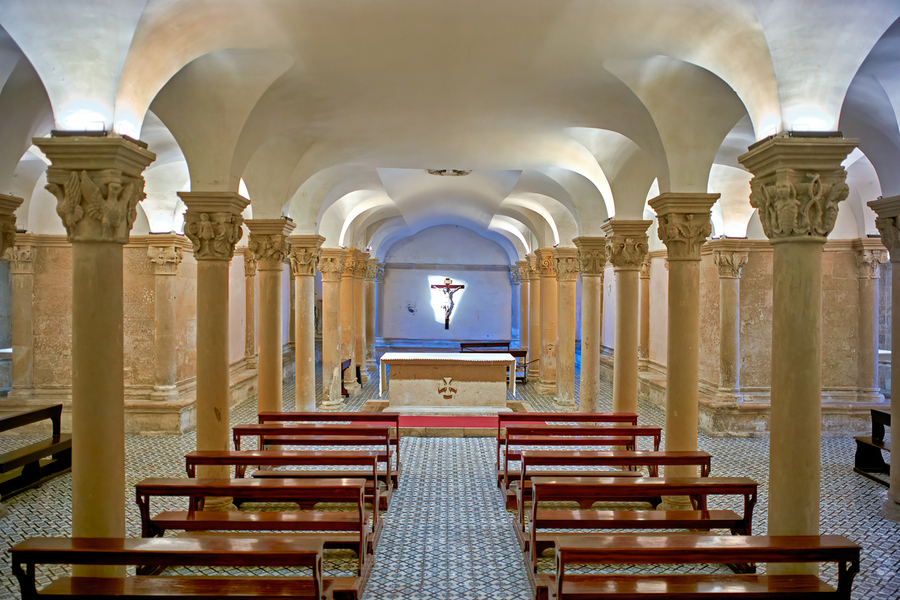 Apulia Puglia Salento Italy. Lecce. Cathedral Maria Santissima Assunta and Saint Orontius. The crypt  Print