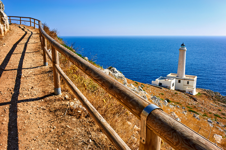 Apulia Puglia Italy. The lighthouse at Cape Palascia Capo dOtranto. The easternmost point of Italy  Print