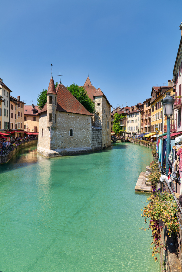 Annecy Haute Savoie France. The Palais de lIsle and Thiou river  Print