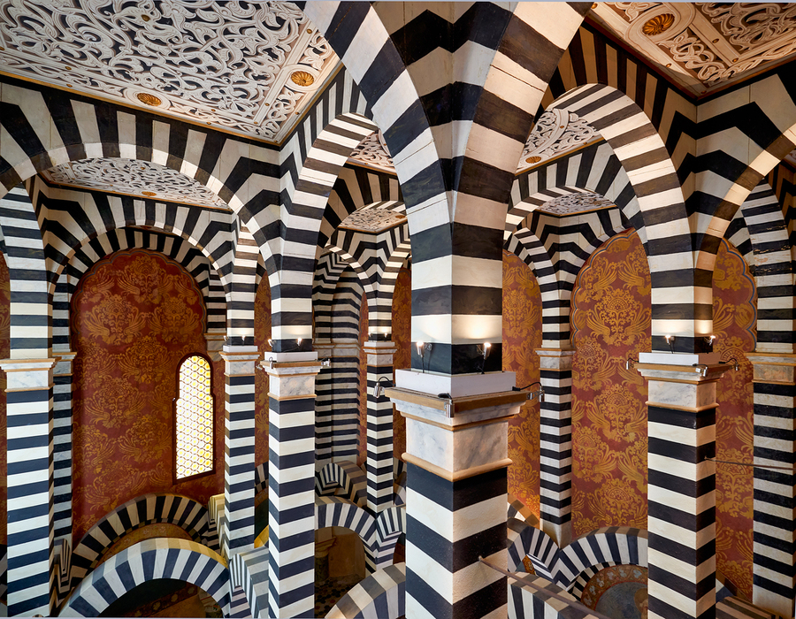 Bologna Italy. Rocchetta Mattei is a fortress located in the northern Apennines  Print