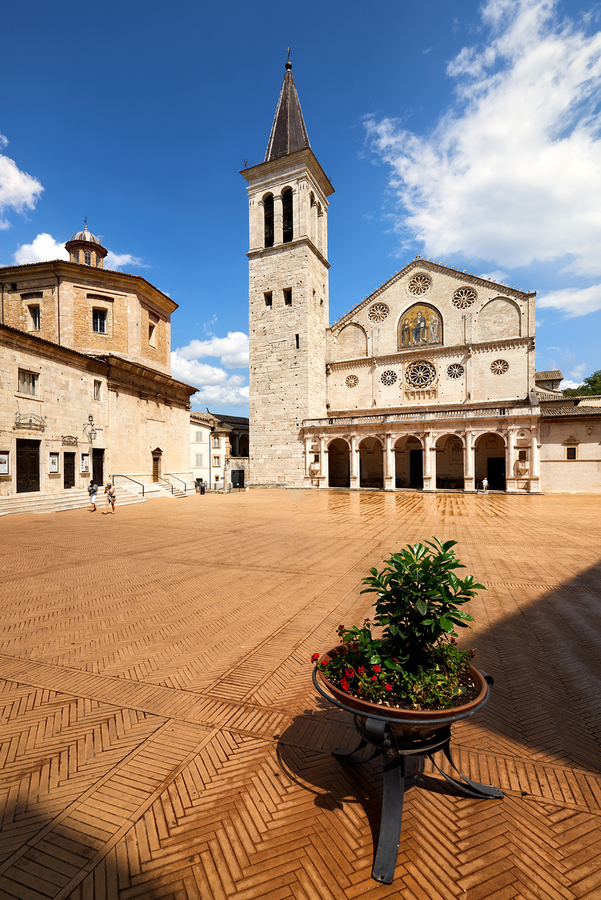 Spoleto Umbria Italy. Duomo di Spoleto Cathedral  Print