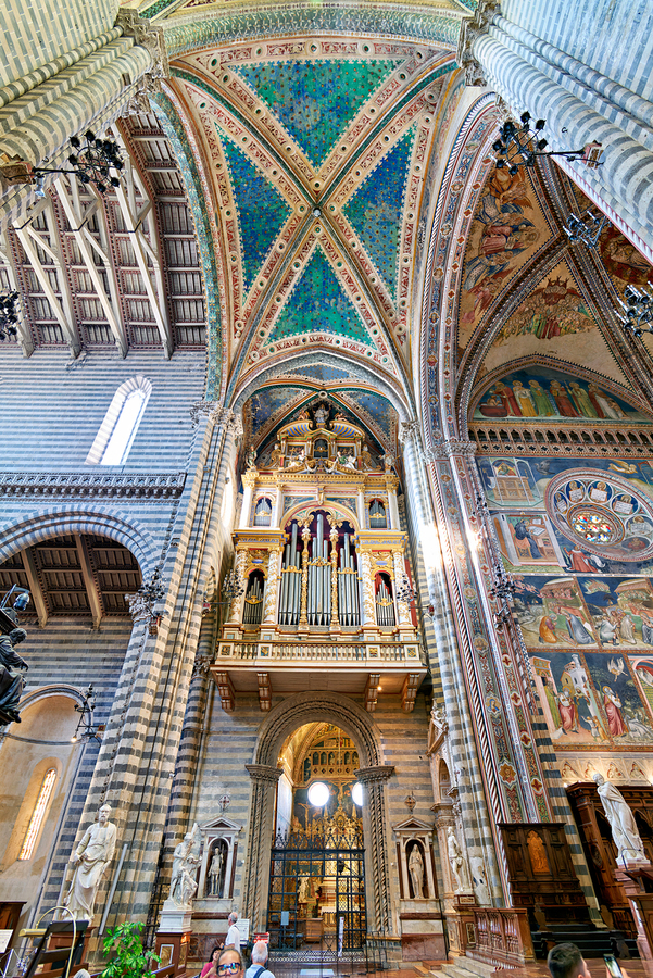 Orvieto Umbria Italy. The interior of the Cathedral. The organ pipe  Print