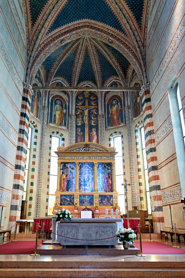 Verona Veneto Italy. The Basilica of San Zeno. Painting of Andrea Mantegna  Imprimer