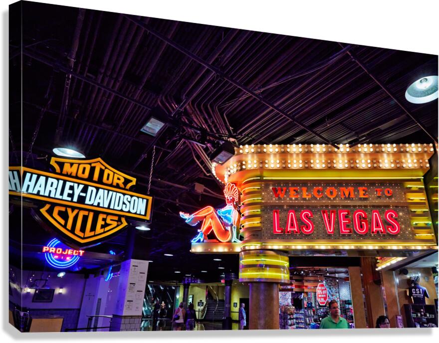 Welcome to Las Vegas sign. MGM Grand Hotel. Las Vegas Nevada USA Canvas Print