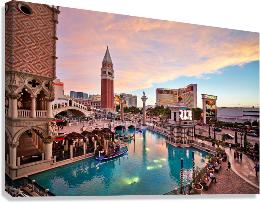 Venetian Hotel at Sunset. Las Vegas Nevada USA Canvas Print