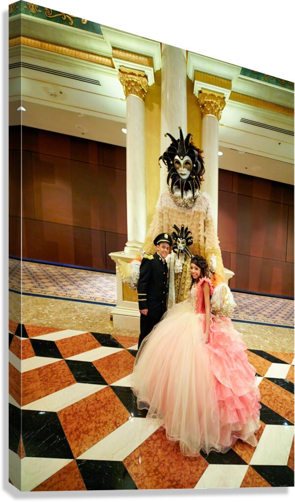 Venetian masks at the lobby of venetian Hotel. Las Vegas Nevada USA Canvas Print