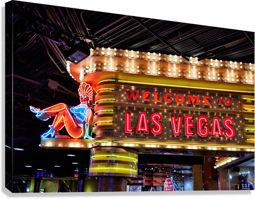 Welcome to Las Vegas sign. MGM Grand Hotel. Las Vegas Nevada USA Canvas Print