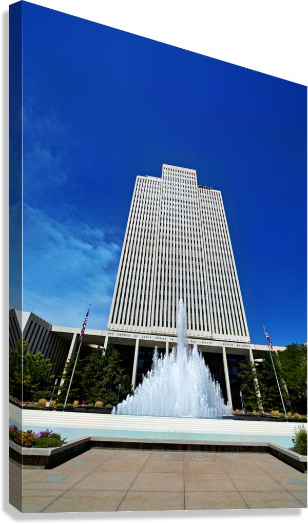 The hedaquarter of the Mormon Church of Jesus Christ the latter day. Salt Lake City Utah USA Canvas Print
