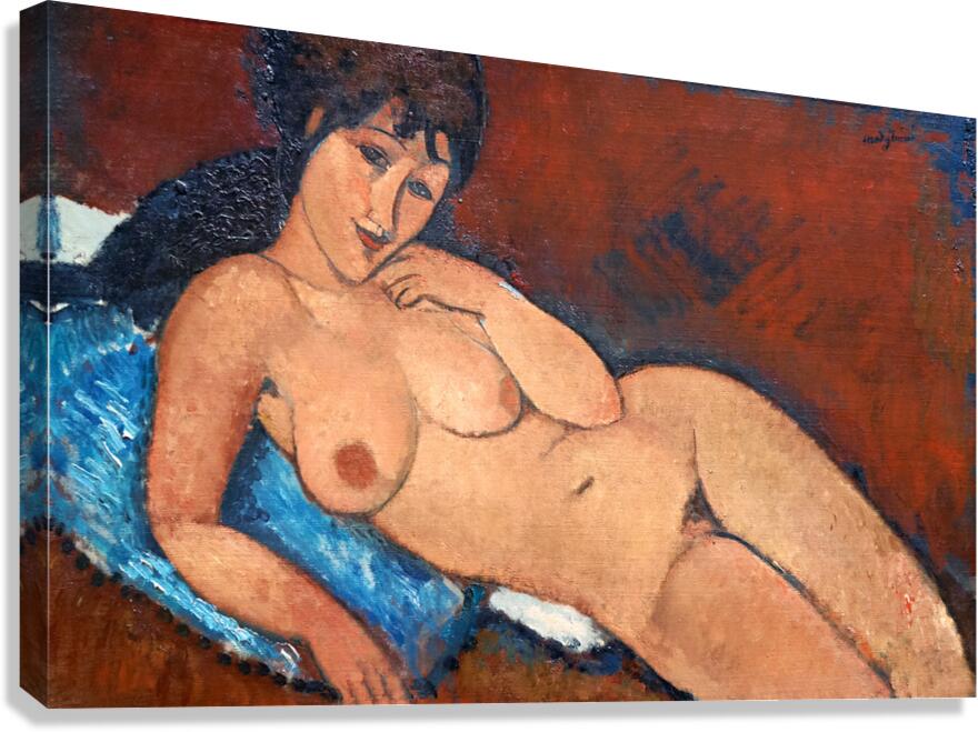 Amedeo Modigliani - Nude on a Blue Cushion - 1917 Canvas Print