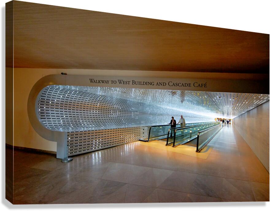 The walkway connecting East and West Buildings of the National Gallery of Art. Washington D.C. Canvas Print