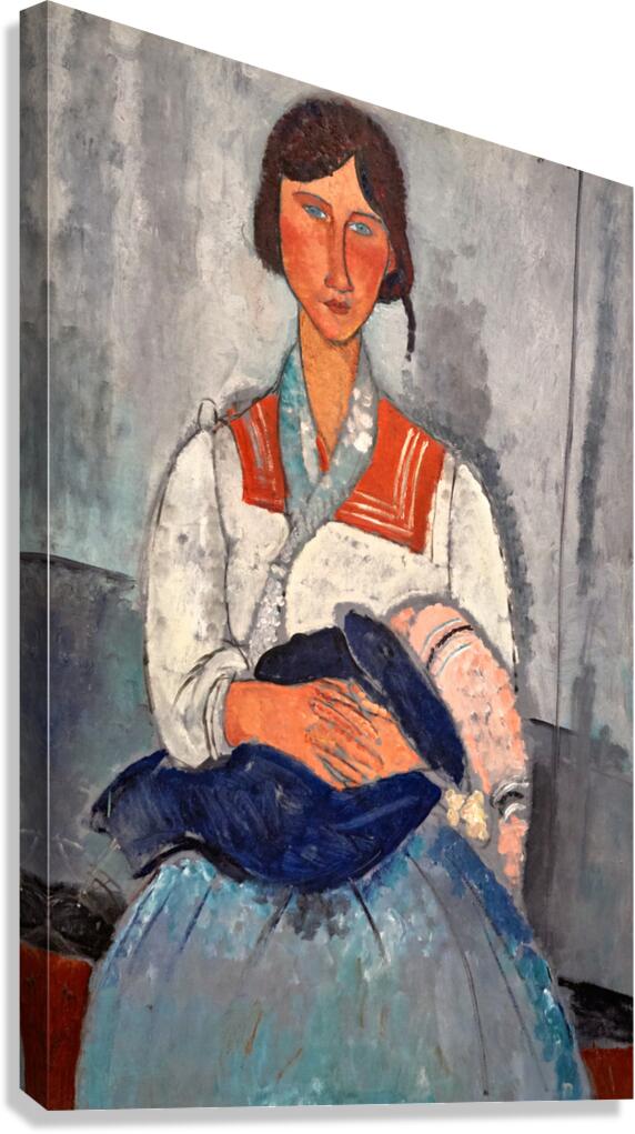 Amedeo Modigliani - Gipsy Woman with Baby - 1919 Canvas Print