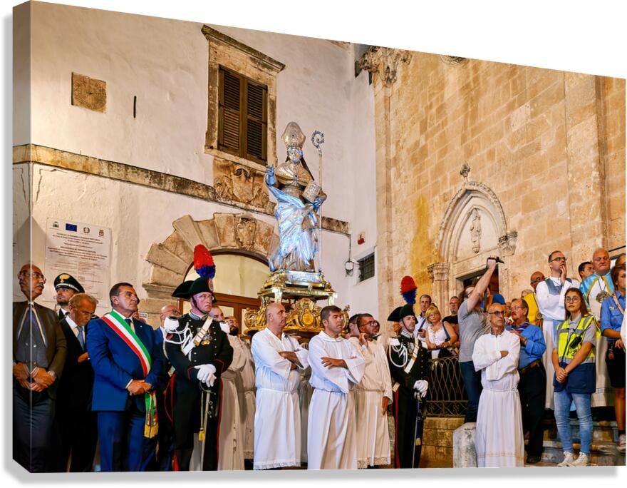 Apulia Puglia Italy. Ostuni. Festival of Saint Orontius. Procession with the statue of the Saint Canvas Print