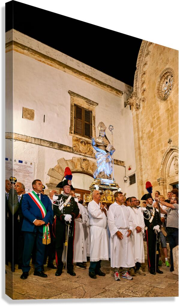 Apulia Puglia Italy. Ostuni. Festival of Saint Orontius. Procession with the statue of the Saint Canvas Print