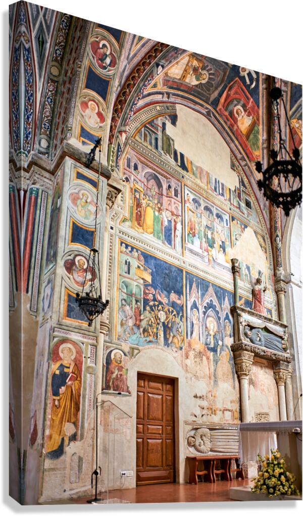 Salento. Apulia Puglia Italy. Galatina. Santa Caterina dAlessandria church. Frescoes by Francesco dArezzo Canvas Print