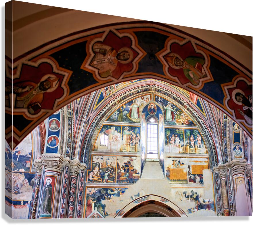 Salento. Apulia Puglia Italy. Galatina. Santa Caterina dAlessandria church. Frescoes by Francesco dArezzo Canvas Print
