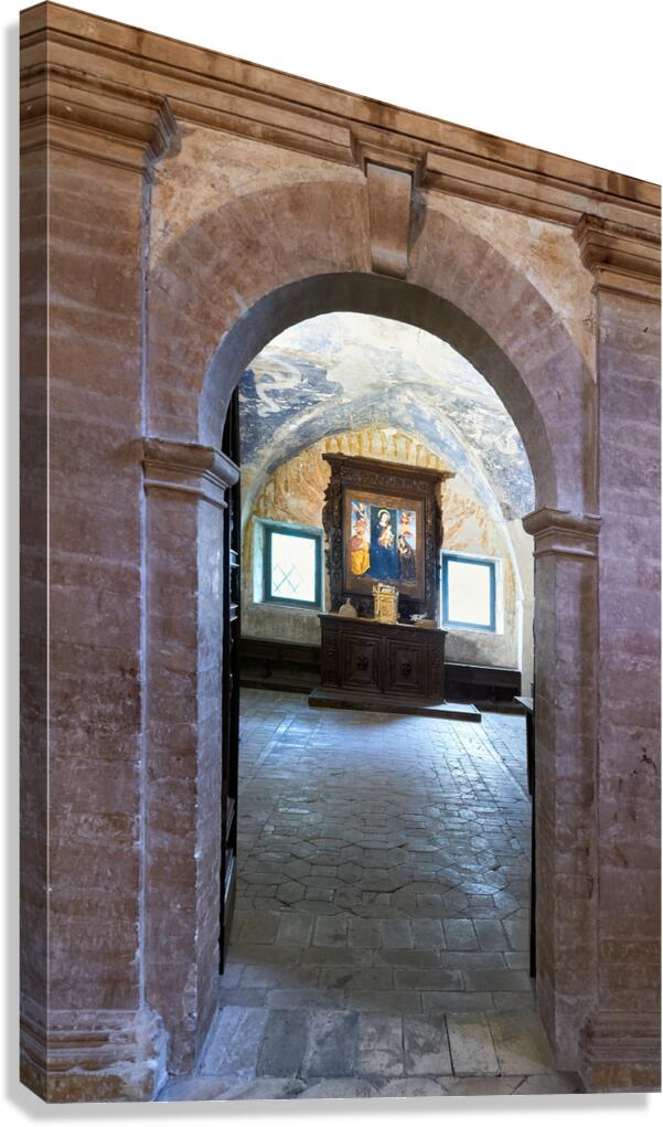 Montefalco Umbria Italy. San Francesco Church frescoed by Benozzo Gozzoli Canvas Print