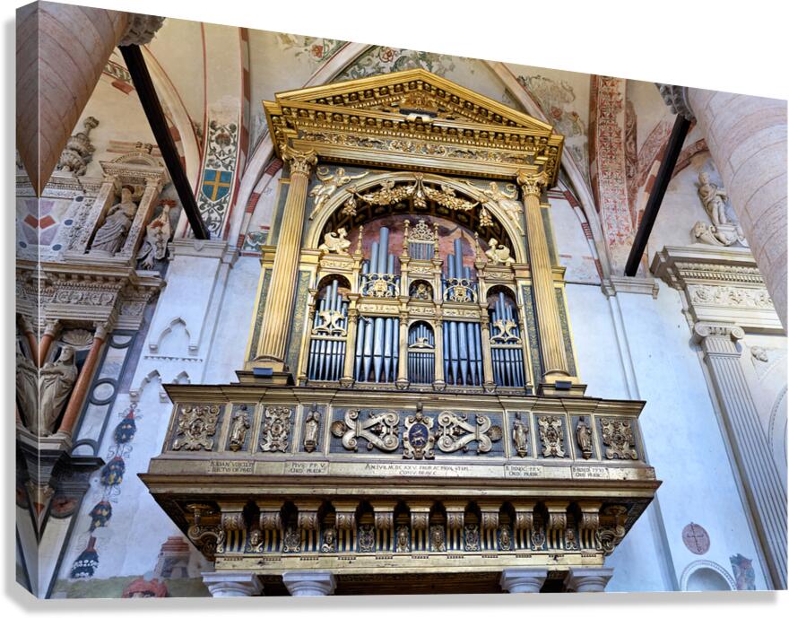 Verona Veneto Italy. The organ of the Basilica of Saint Anastasia Canvas Print