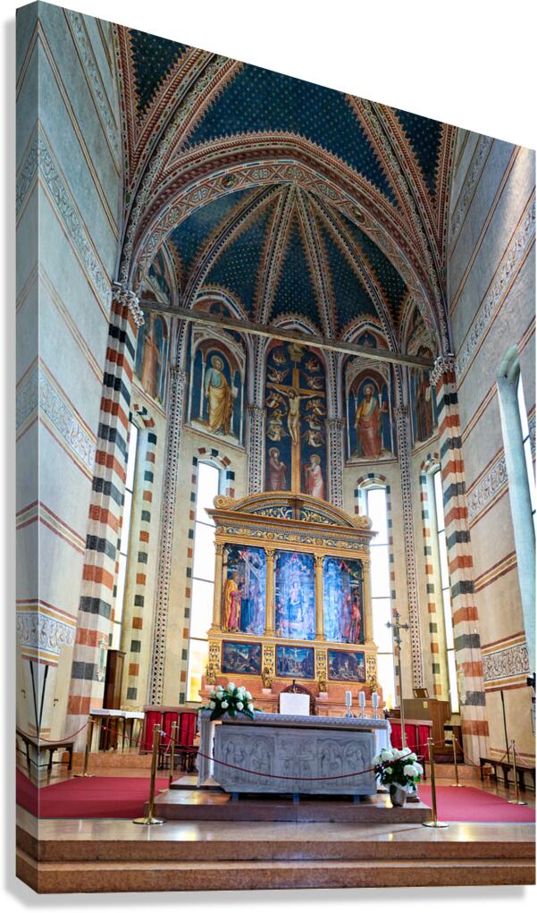 Verona Veneto Italy. The Basilica of San Zeno. Painting of Andrea Mantegna Canvas Print