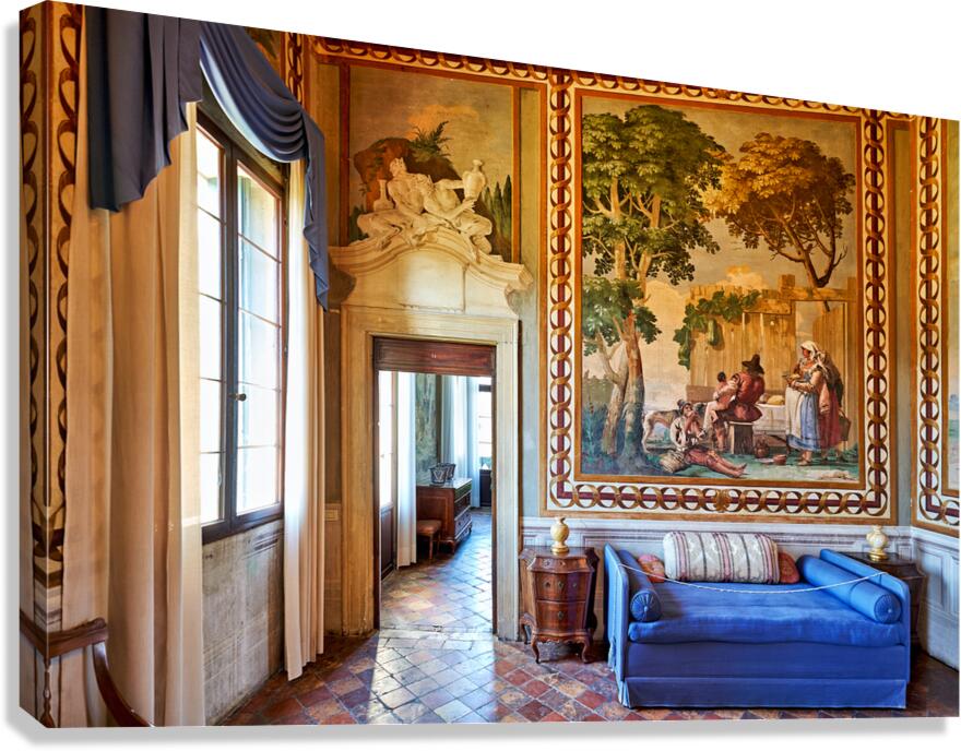 Vicenza Veneto Italy. The interiors of the Villa Valmarana ai Nani frescoed  by Giambattista and Giandomenico Tiepolo Canvas Print