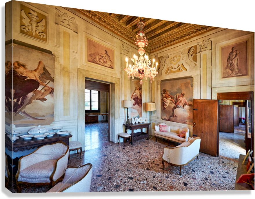 Vicenza Veneto Italy. The interiors of the Villa Valmarana ai Nani frescoed  by Giambattista and Giandomenico Tiepolo Canvas Print