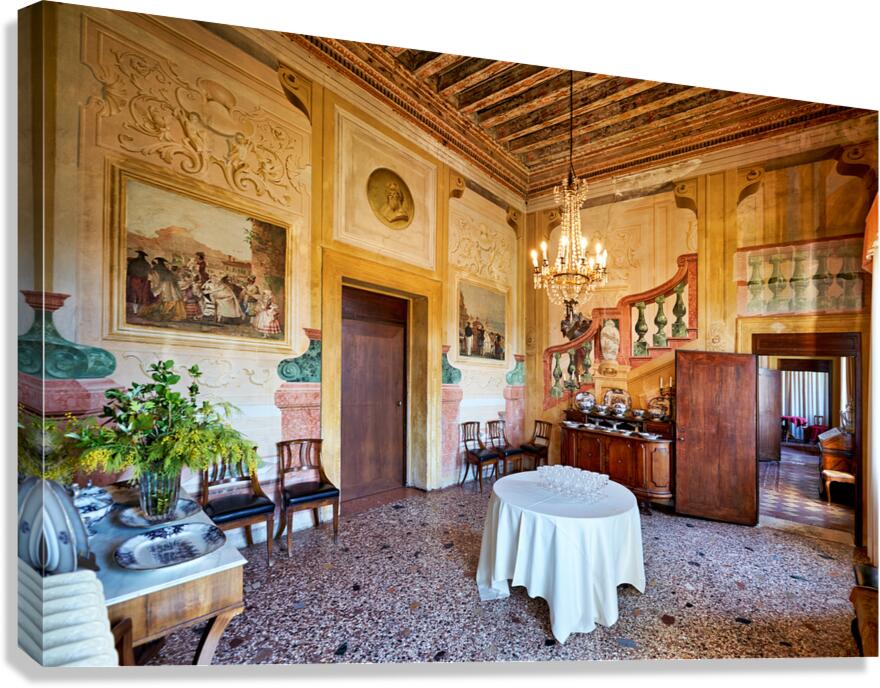 Vicenza Veneto Italy. The interiors of the Villa Valmarana ai Nani frescoed  by Giambattista and Giandomenico Tiepolo Canvas Print