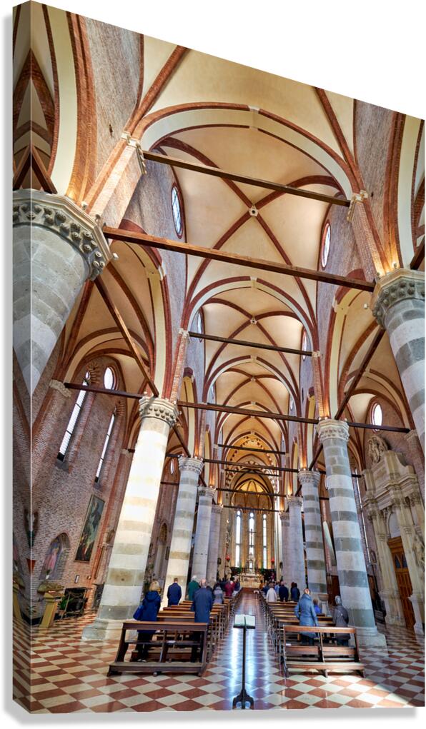 Vicenza Veneto Italy. The interiors of the church of San Lorenzo Canvas Print