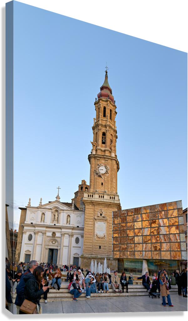 Zaragoza Spain. Cathedral of the Savior of Zaragoza. Catedral del Salvador   La Seo. Museo del Foro de Caesaraugusta Canvas Print