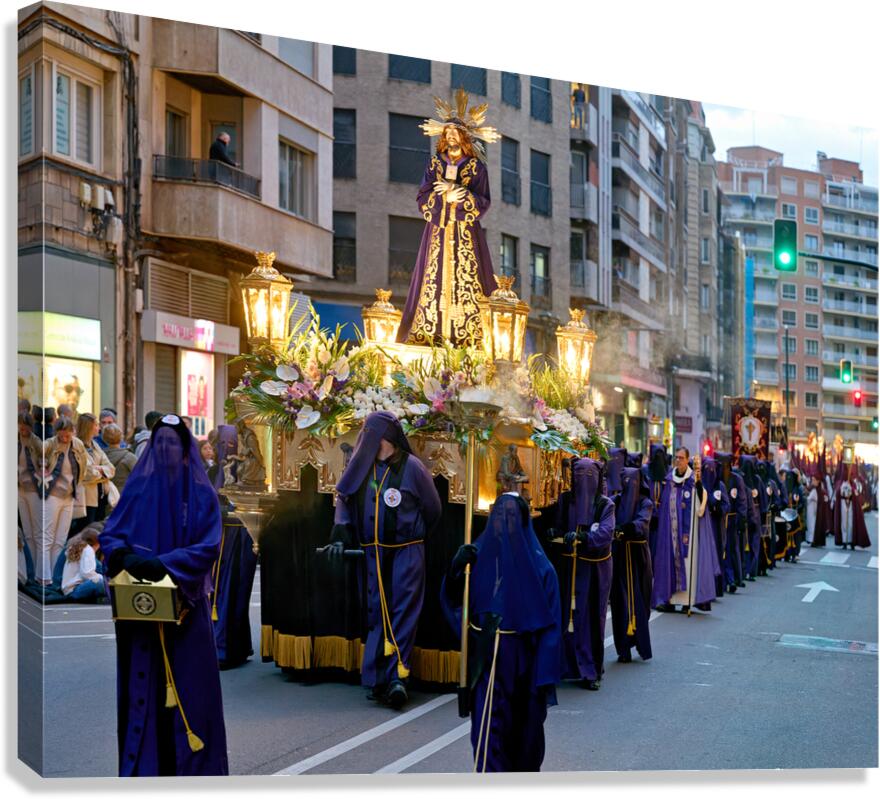 Zaragoza. Saragossa. Aragon. Spain.  Processions of the Easter Holy Week Canvas Print