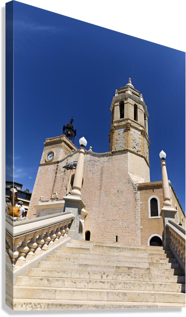 Sitges Catalunya Spain. Church esglesia de Sant Bartomeu i Santa Tecla Canvas Print
