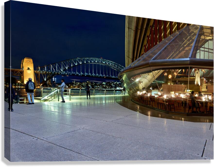 Sydney Opera House and Harbour Bridge at night. Canvas Print