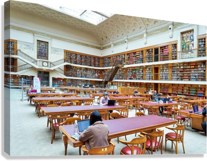 People study in the grand reading room of Mitchell Library in Sy Canvas Print