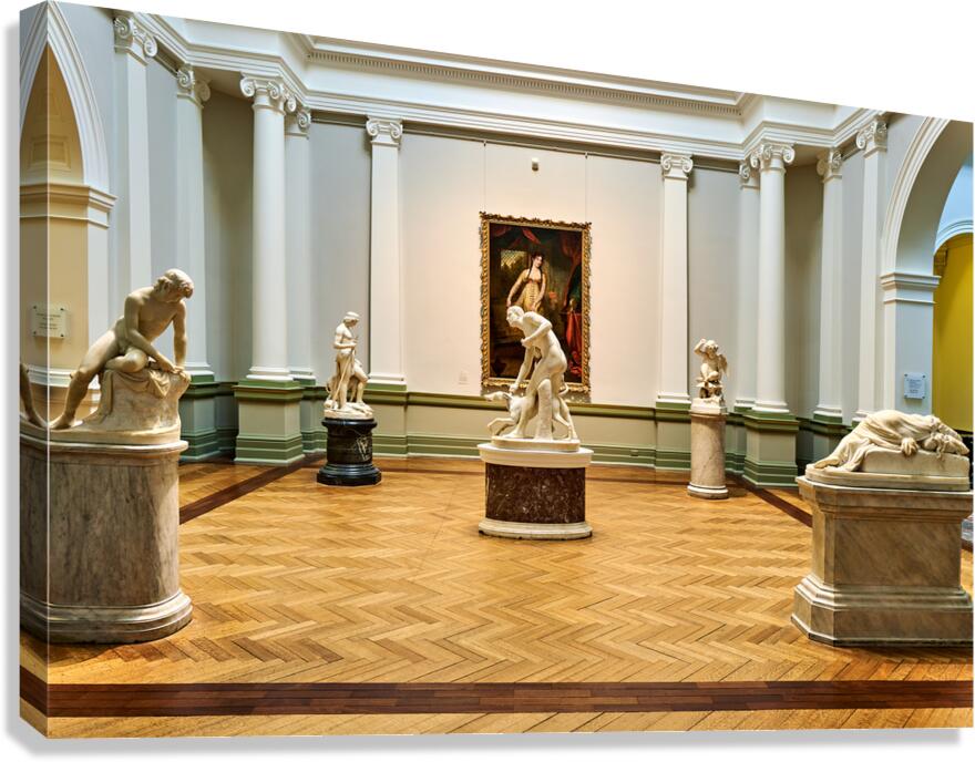 Sculptures and paintings in an art gallery in Sydney Canvas Print