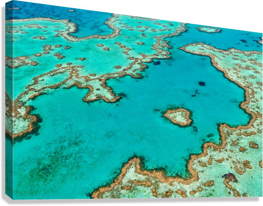 Aerial view of Heart Reef Great Barrier Reef Australia. Canvas Print