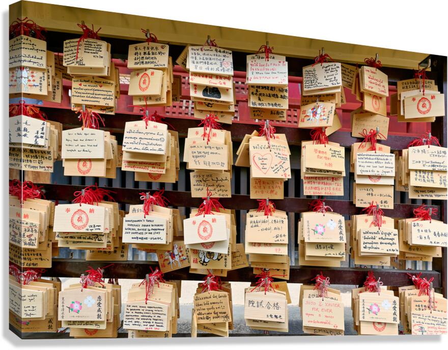 Wishes and invocations at Senso Ji Temple in Tokyo Canvas Print